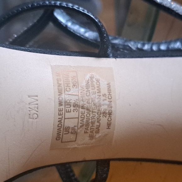 🪩5.5 Guess Cinderella Black & silver bedazzled girls bling high heel shoe Gorge - Picture 6 of 7